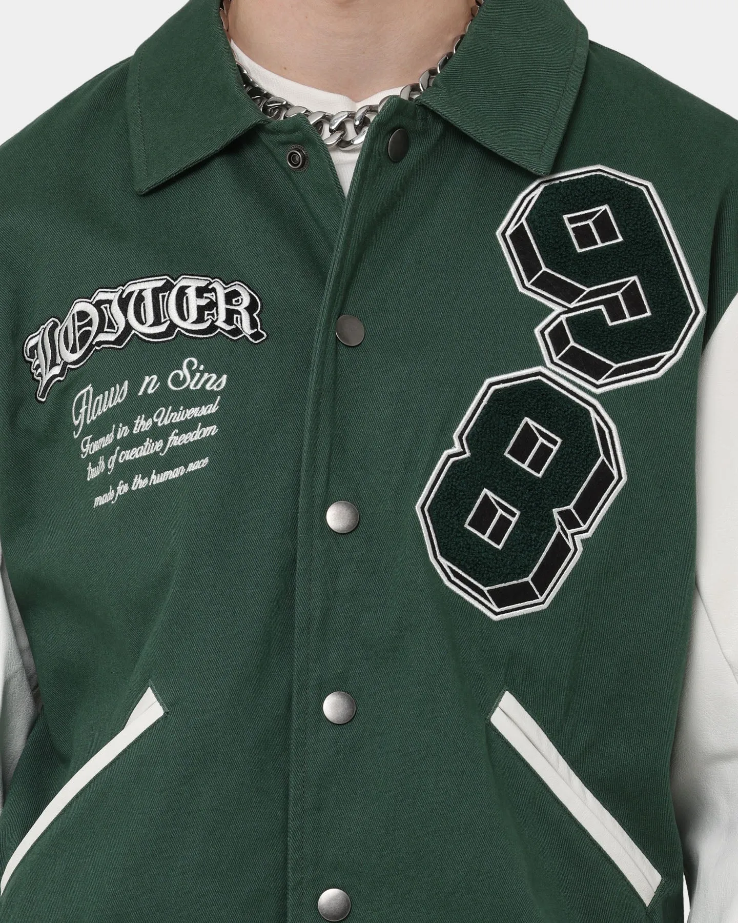 Loiter Human Varsity Jacket Green