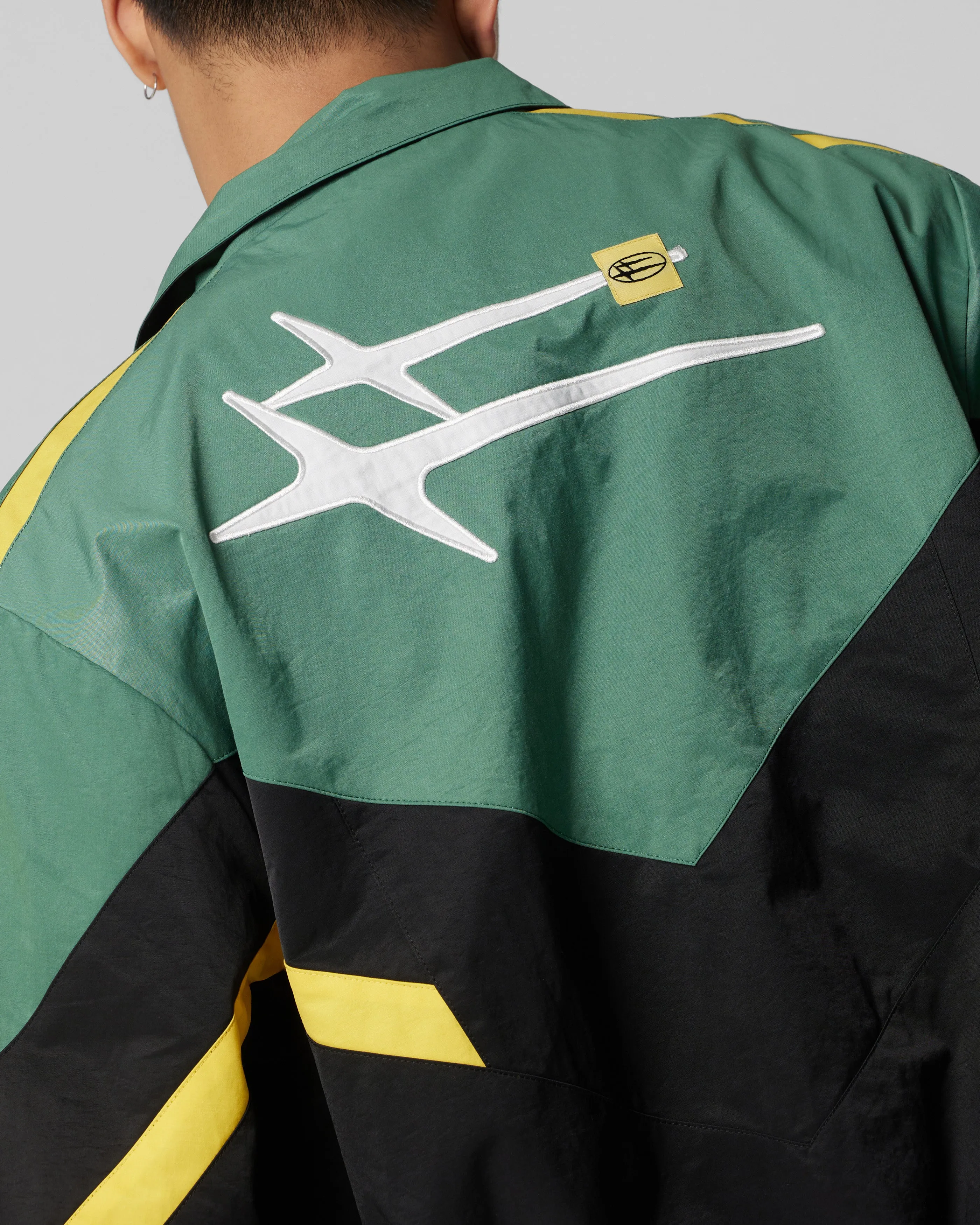 Loiter Hybrid Track Jacket Green/Yellow