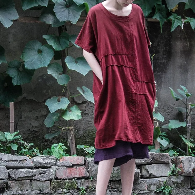 Loose Cotton Linen Tunic Dress | Lotus