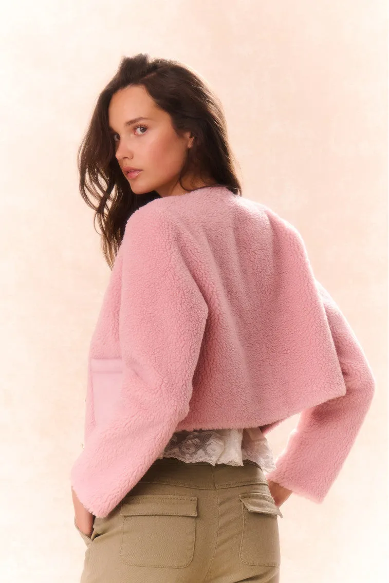 Lully Faux Shearling Jacket - ROSE DUST