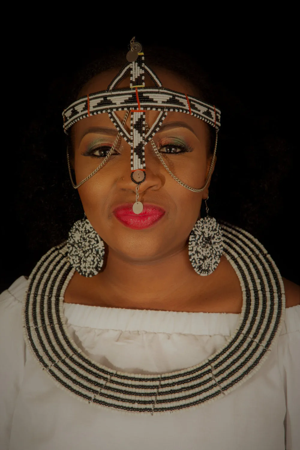 Maasai Monochrome ceremonial head crown