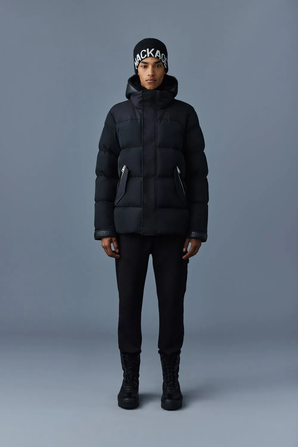 MACKAGE RILEY - Classic Down Jacket With Removable Shearling Bib