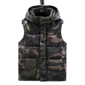 Men's Hooded Camouflage Cotton Vest 12885125L