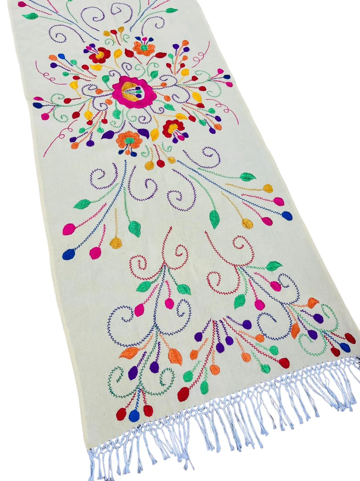 Mexican Handmade Embroidered Shawl Chilapa