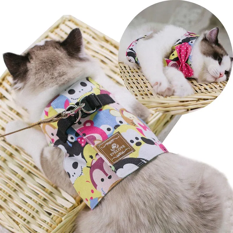 Millie Adjustable Cat Vest Harness With Leash Escape Proof Cat Harness