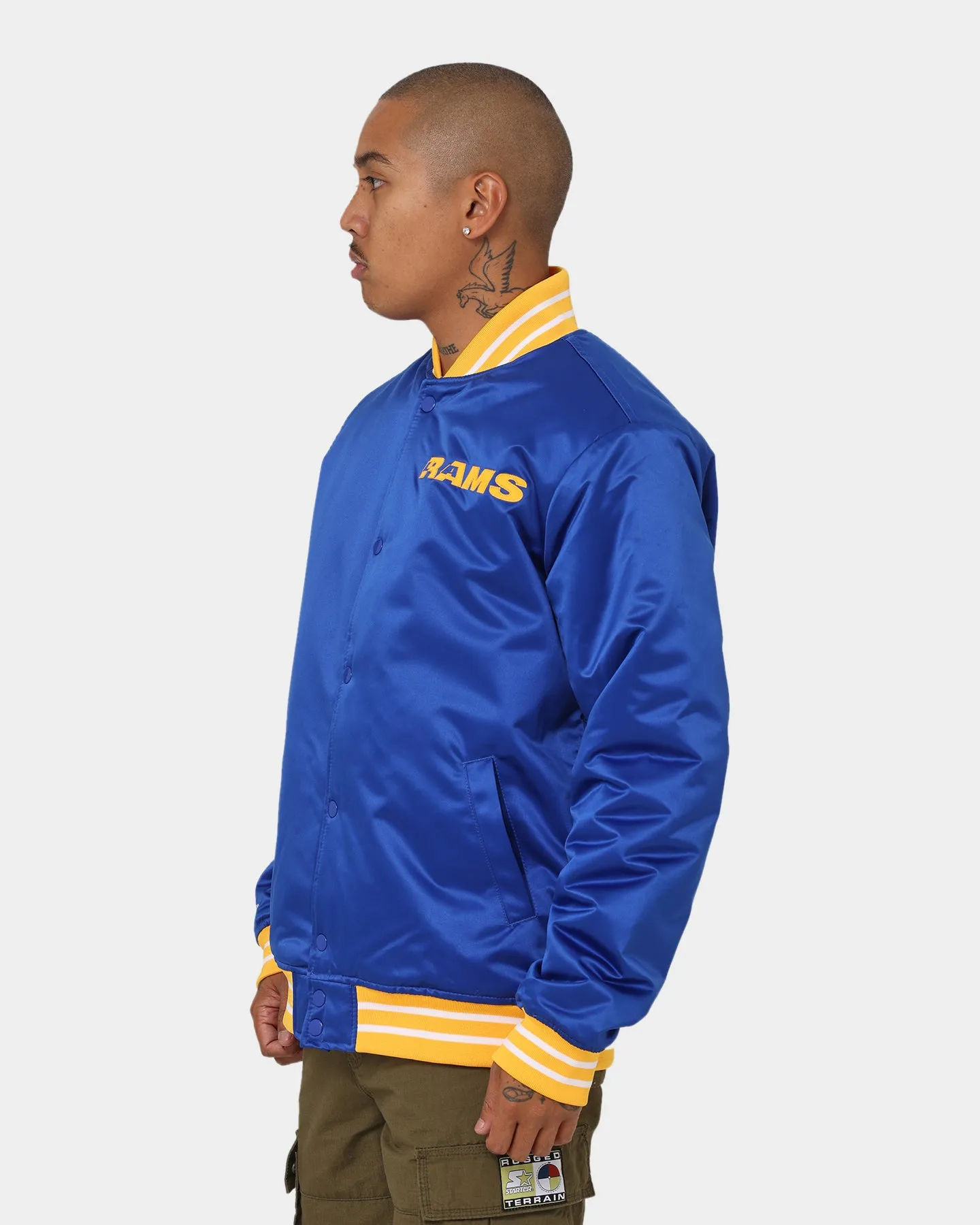 Mitchell & Ness Los Angeles Rams Heavyweight Satin Jacket Royal