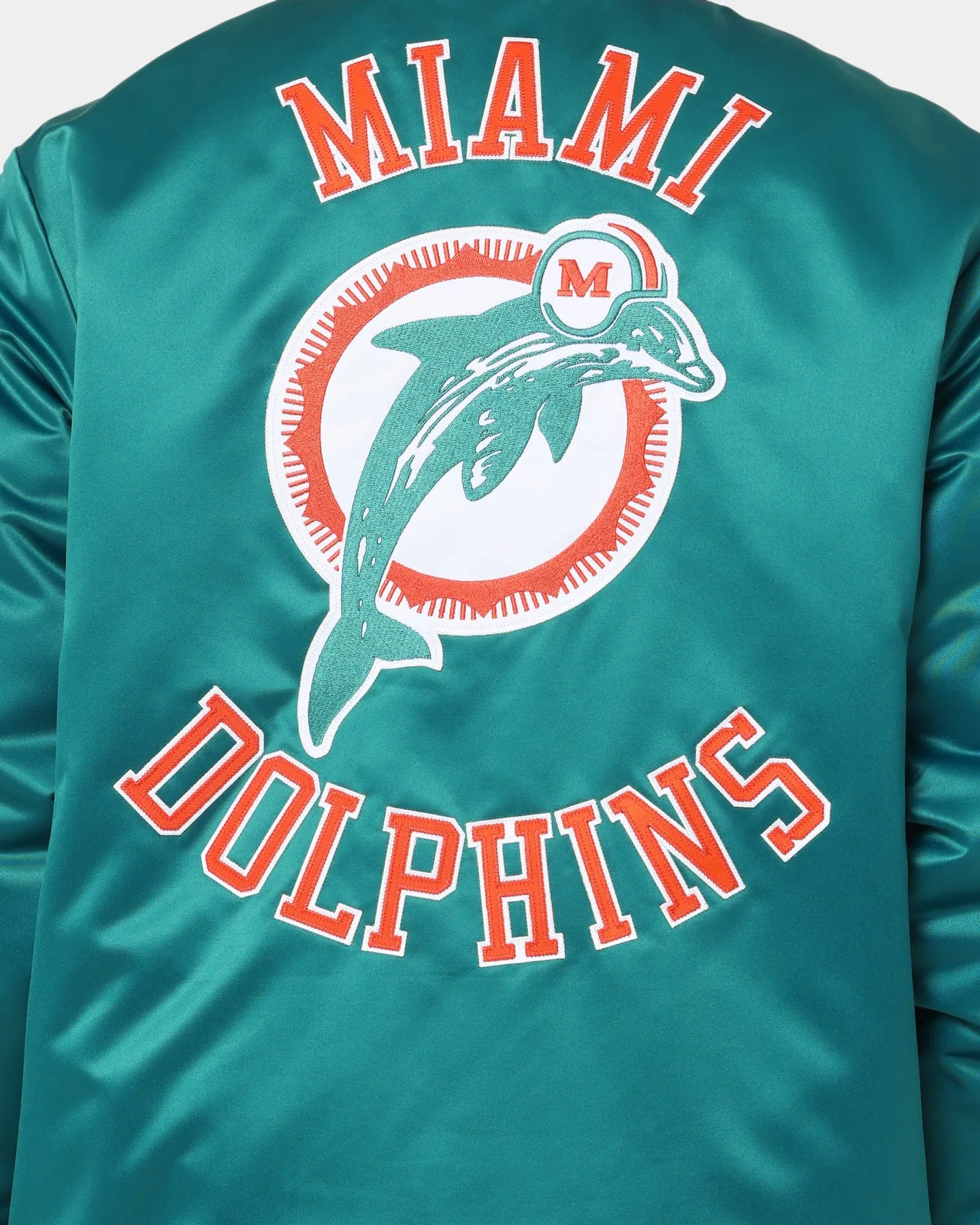 Mitchell & Ness Miami Dolphins Heavyweight Satin Jacket Light Blue