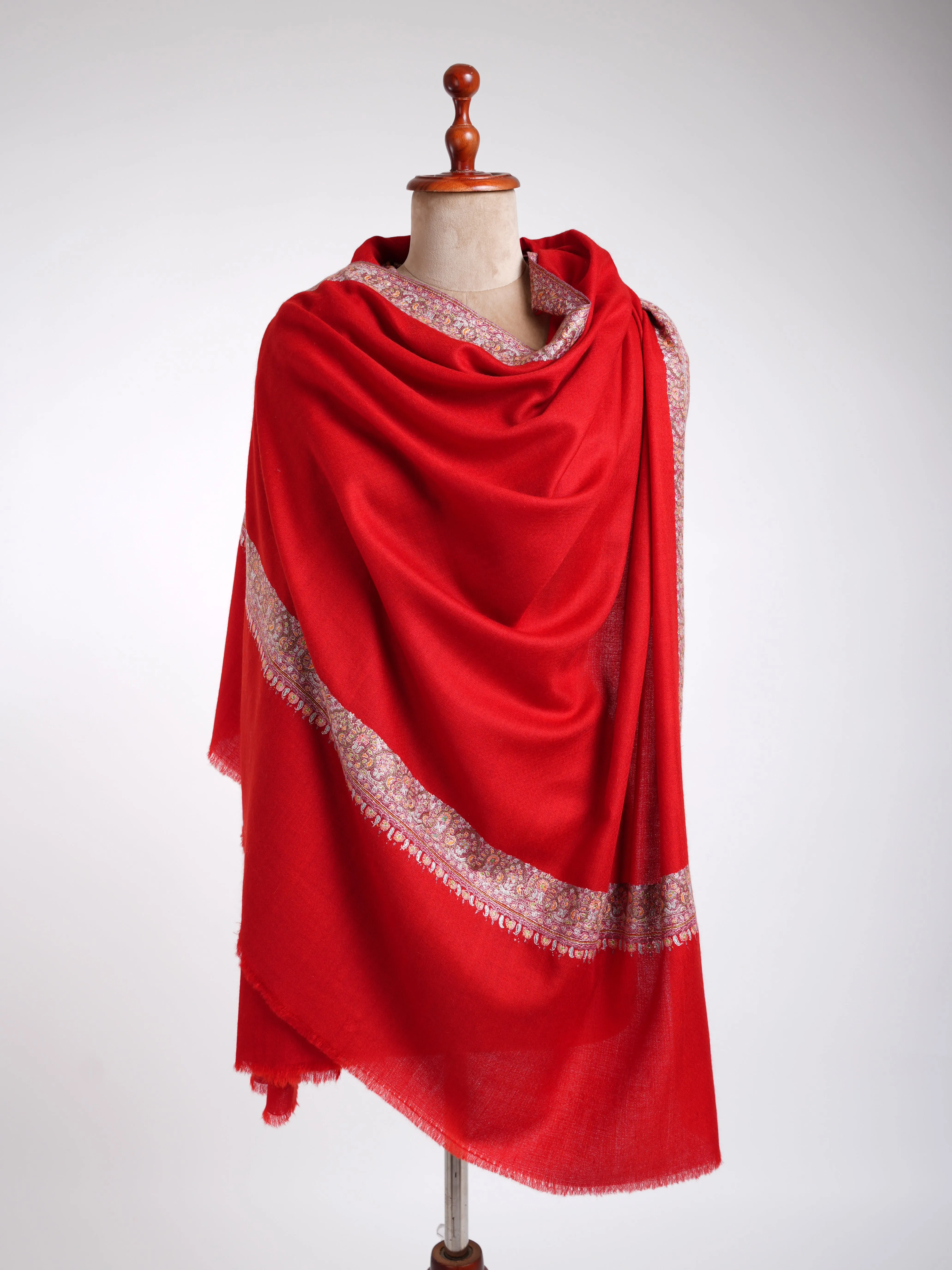 Neemdaur Authentic Pashmina Shawl Fiery Red