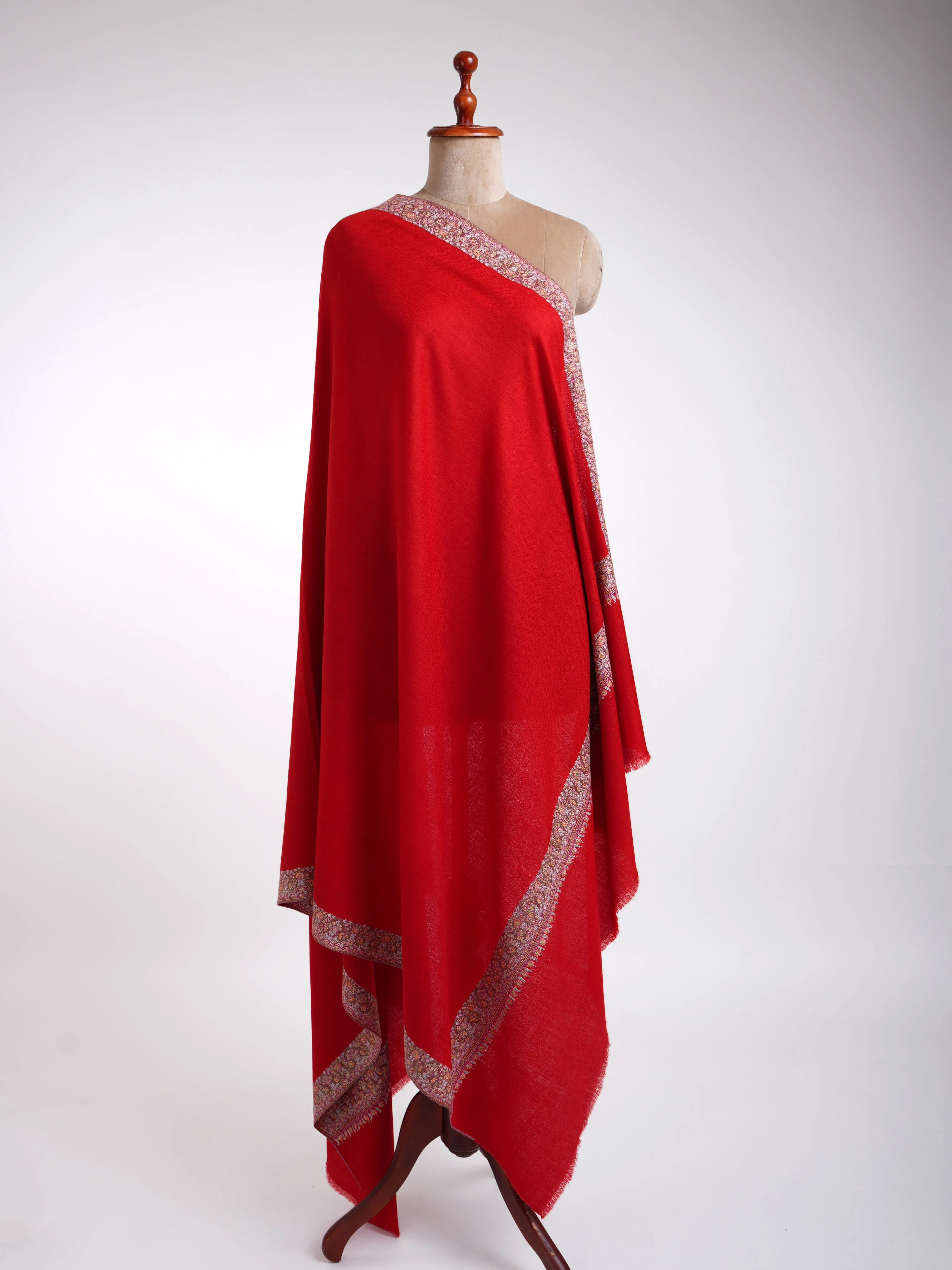 Neemdaur Authentic Pashmina Shawl Fiery Red