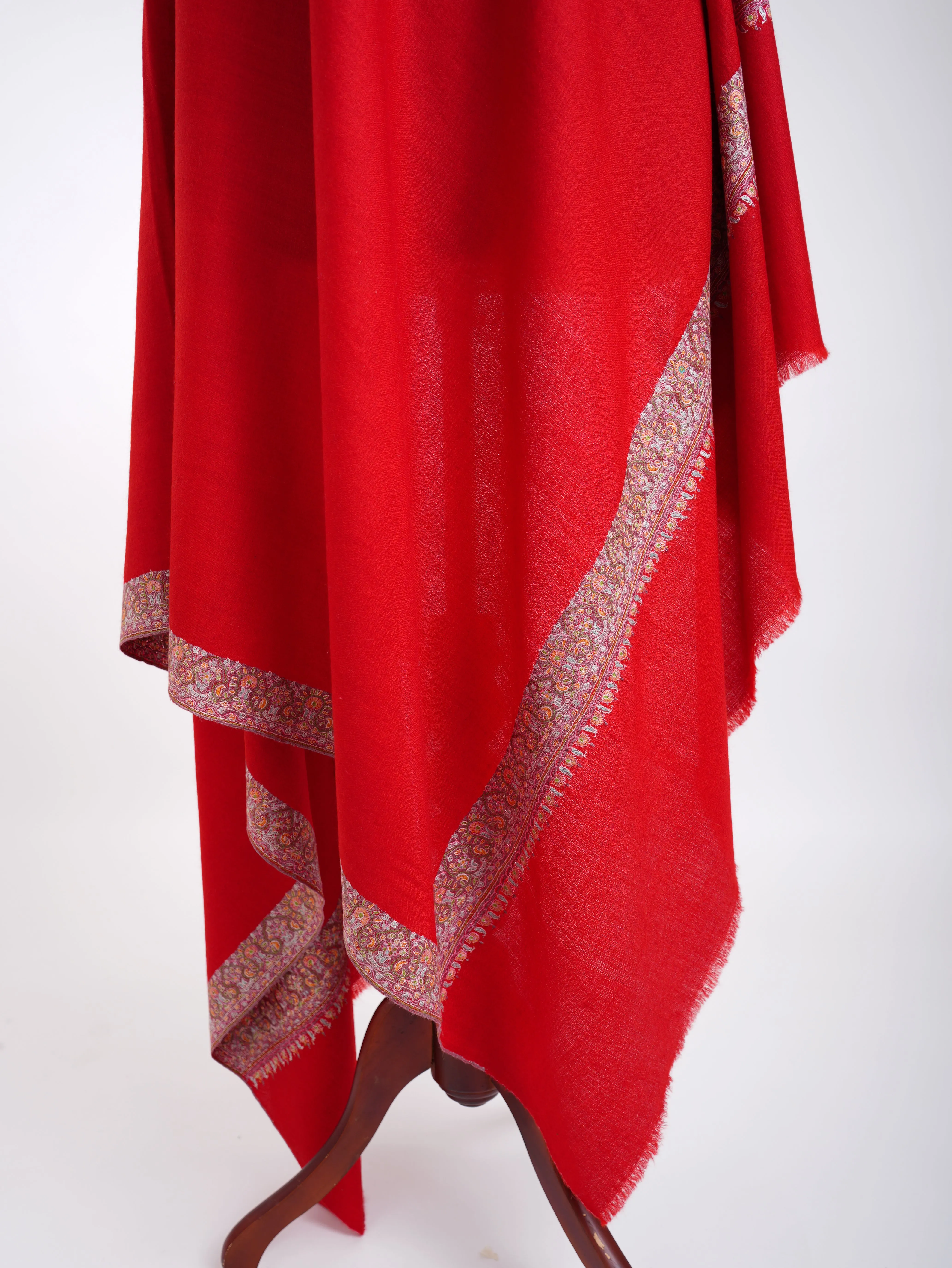 Neemdaur Authentic Pashmina Shawl Fiery Red