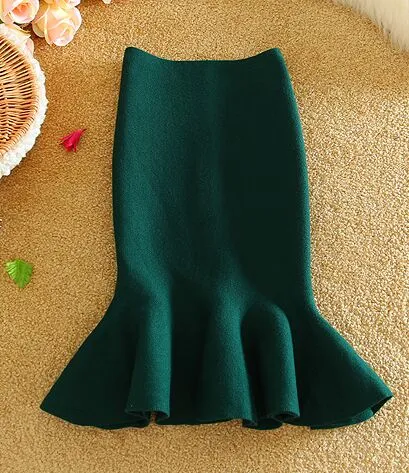 New Arrival Korean Style Women Fashion Skirts Wrap Hip Young Lady Fishtail Skirts Sexy Woman Slim Knitted Skirt