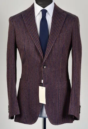 New Suitsupply Havana Bronze/Navy Stripe Linen Ferla Unlined Blazer - Size 38R