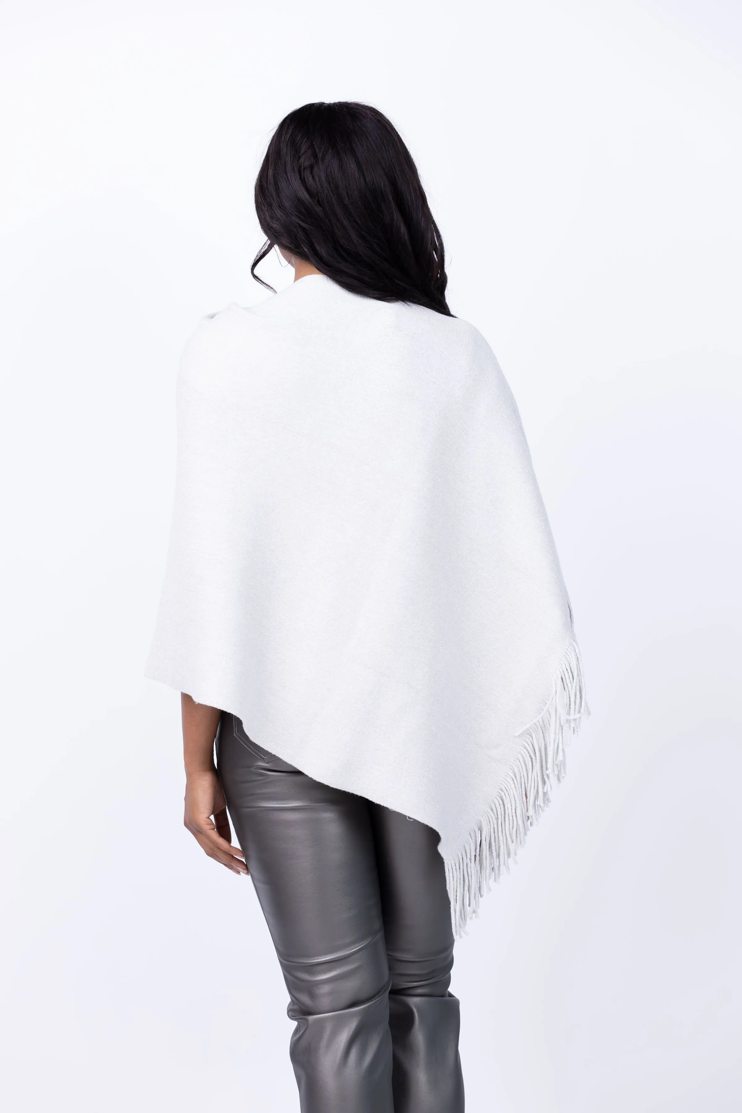 Nic   Zoe Metallic Go To Poncho in Grey Mist