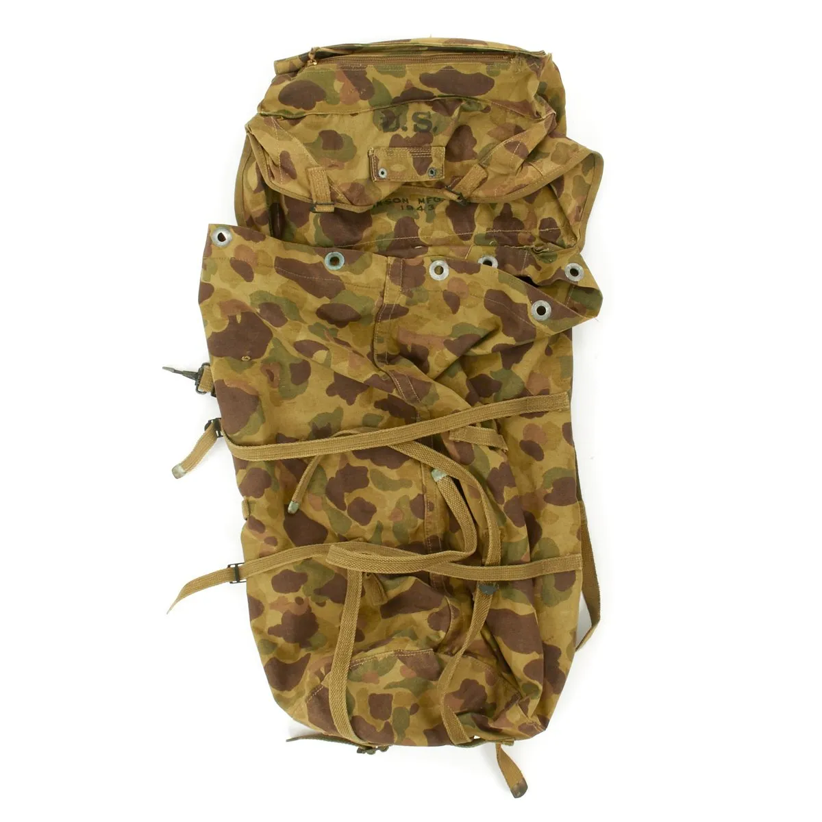 Original U.S. WWII M1943 Camouflage Jungle Pack - Hinson Manufacturing Company 1943