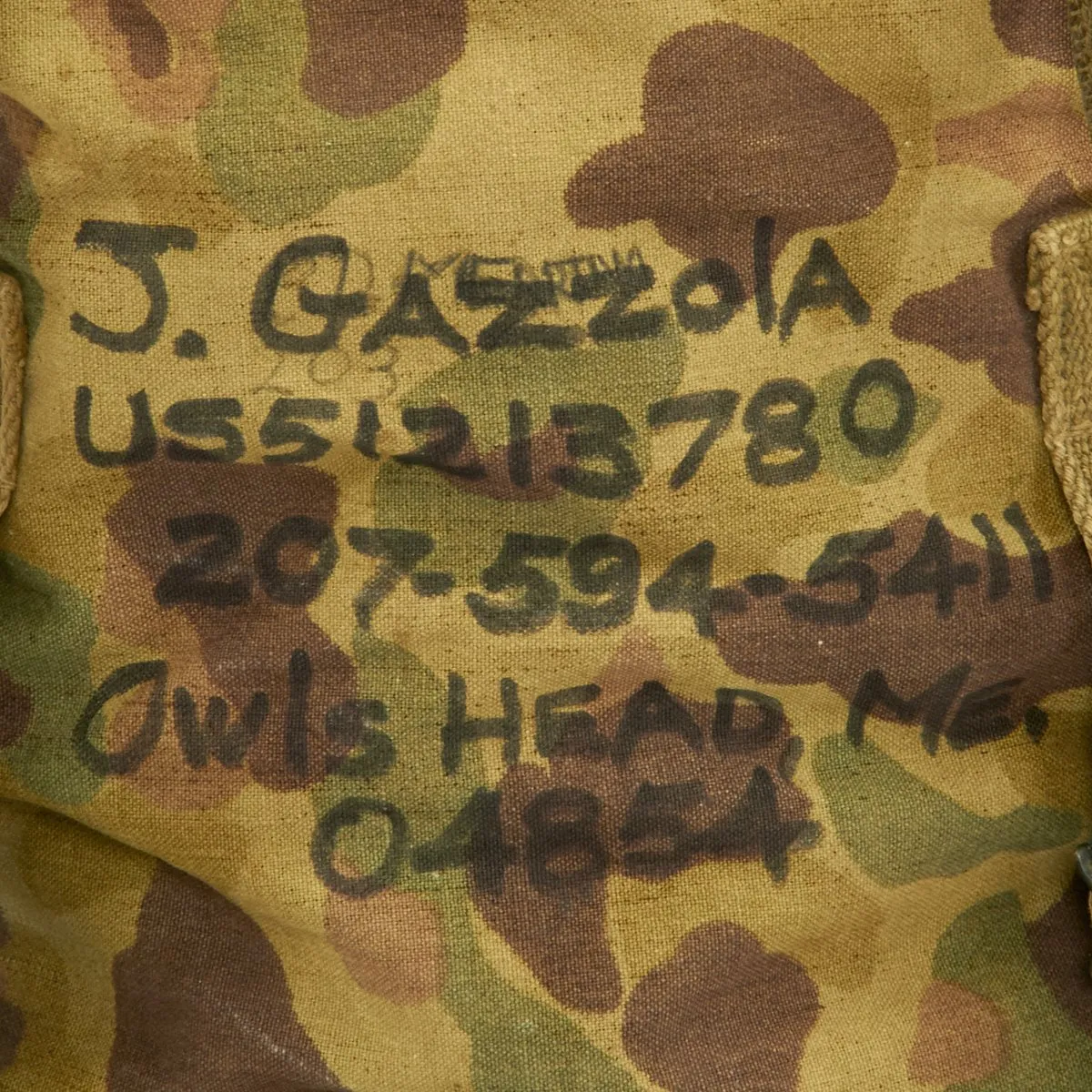 Original U.S. WWII M1943 Camouflage Jungle Pack - Hinson Manufacturing Company 1943