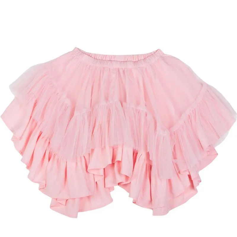 Paper Wings Girls Pink Tulle Layer Skirt