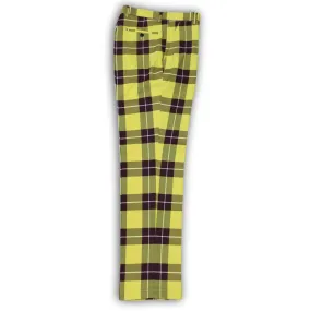 Plaid Yellow Burgundy Big Check Pants