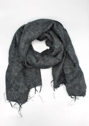 Plain Black Himalayan Yak Wool Scarf and Wrap