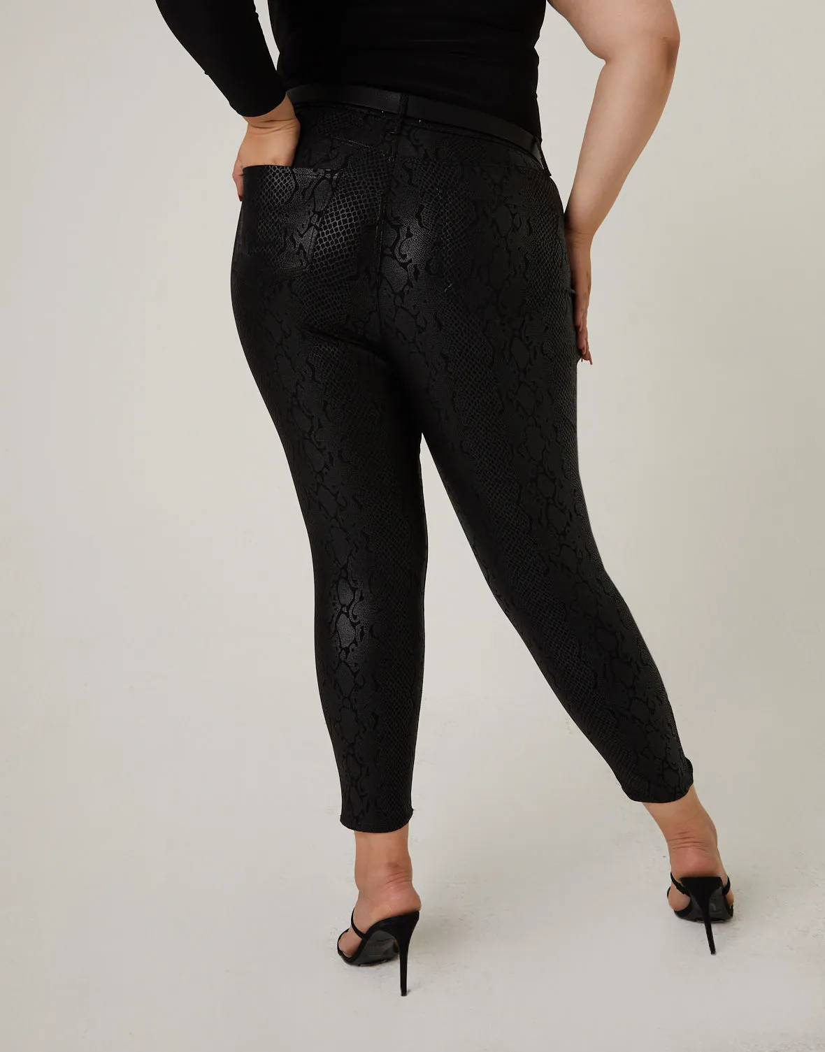 Plus Size Snake Print Pants