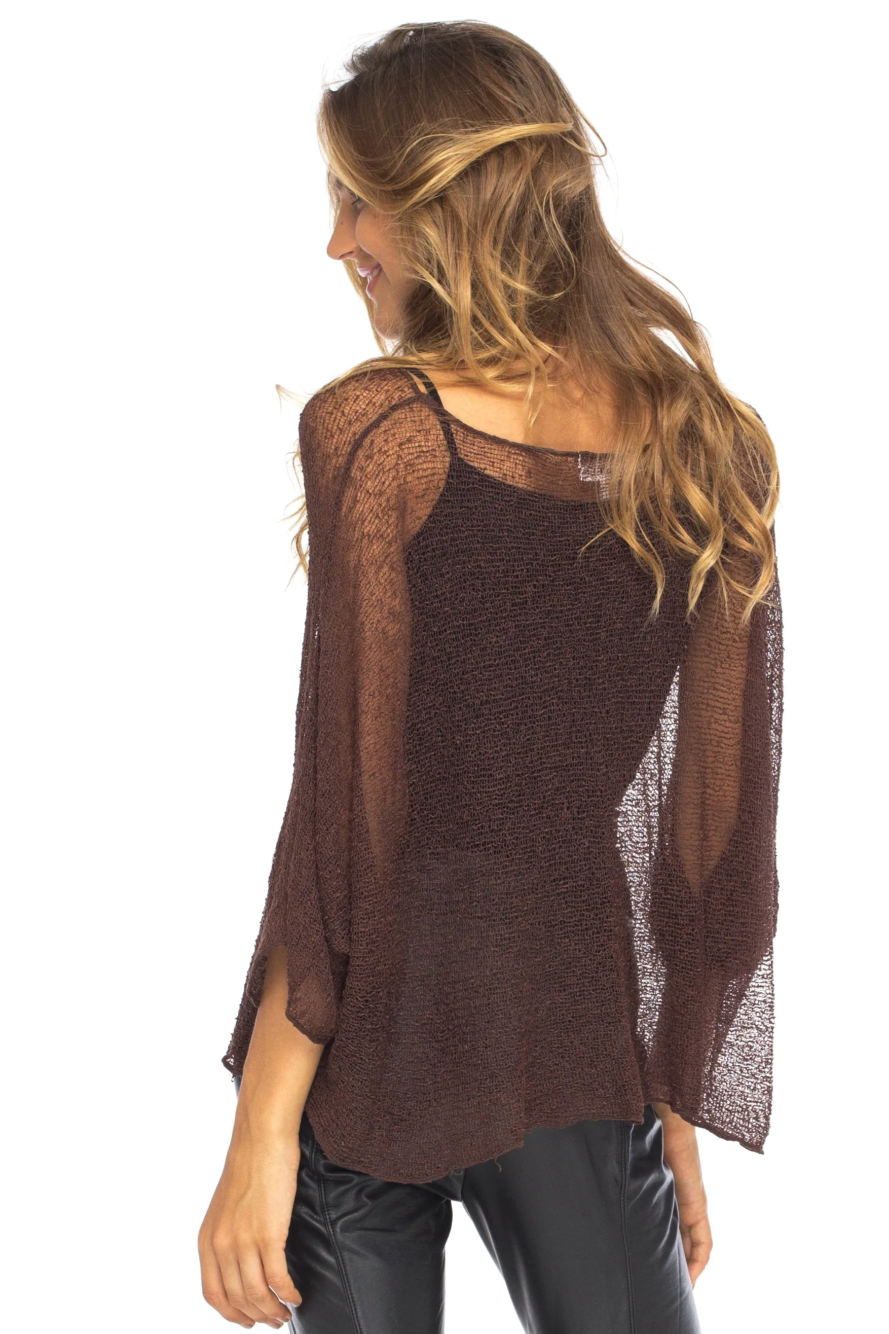 Poncho Pullover Blouse Sweater Shrug