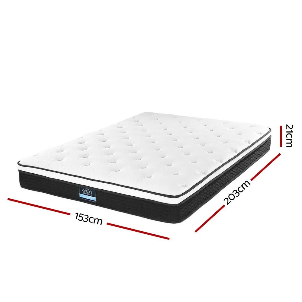 Queen Package | Wanda LED Storage Bed White & Bonita Euro Top Mattress (Medium Firm)