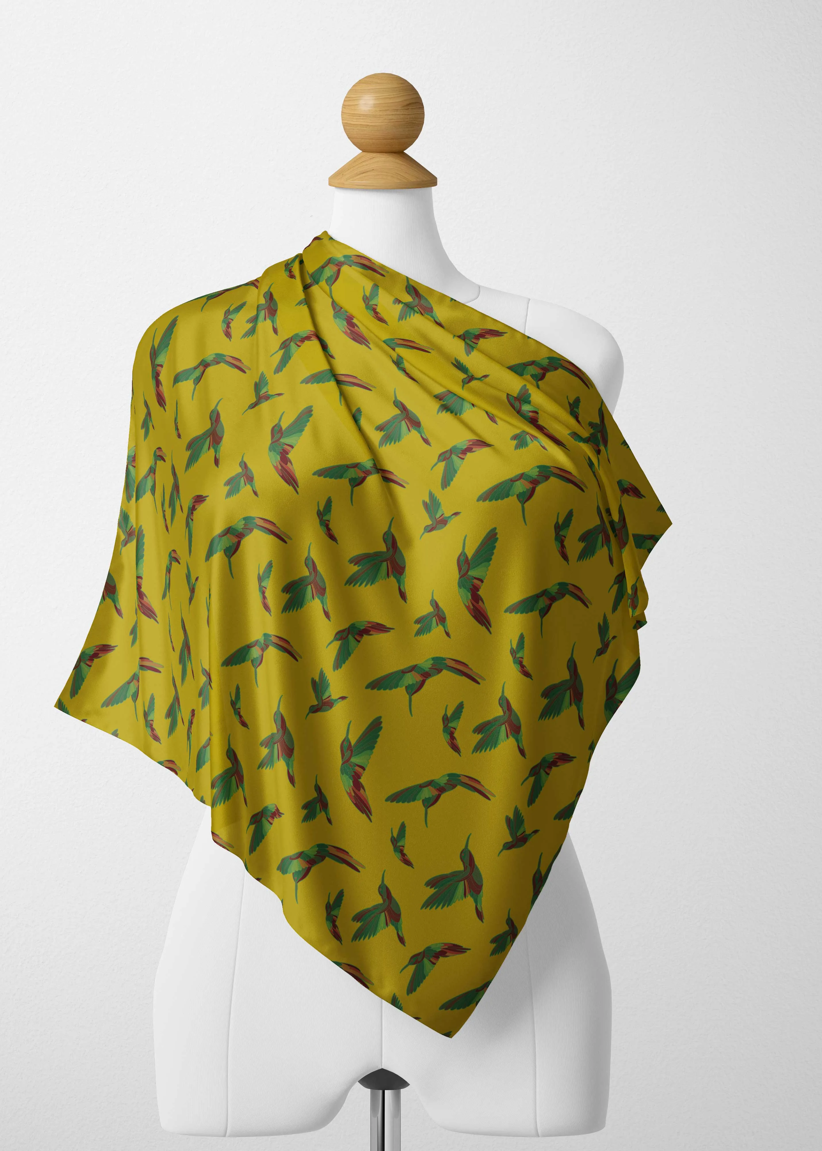 Red Swift Yellow Satin Shawl