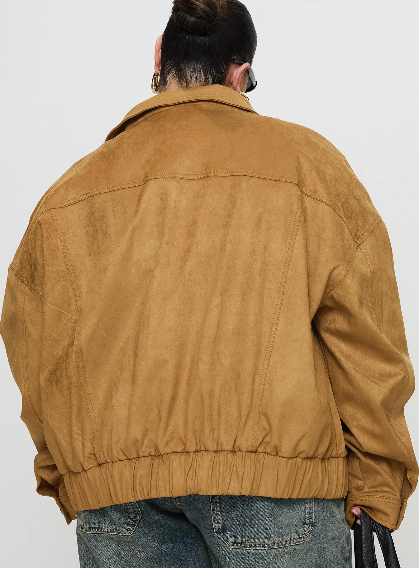 Ristretto Faux Suede Bomber Brown