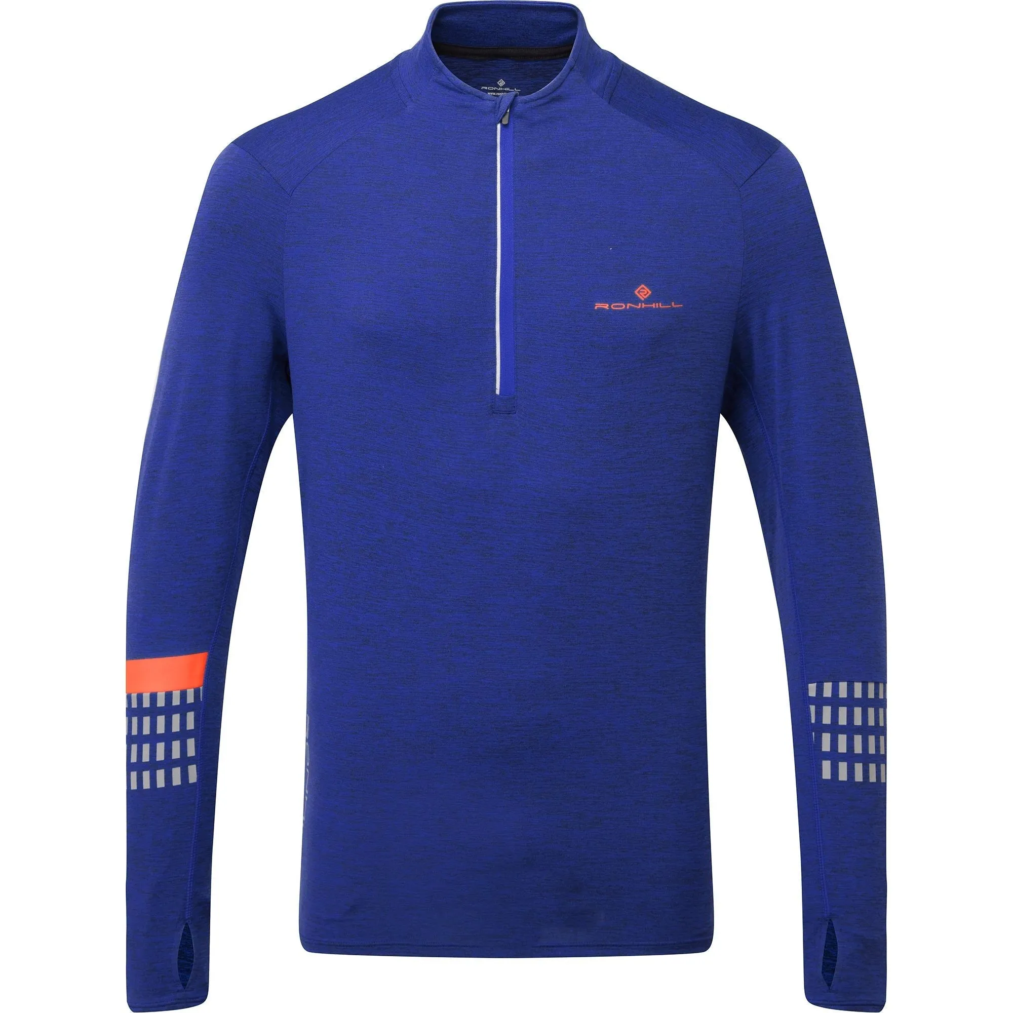 Ronhill Tech Afterhours Half Zip Long Sleeve Mens Running Top - Blue