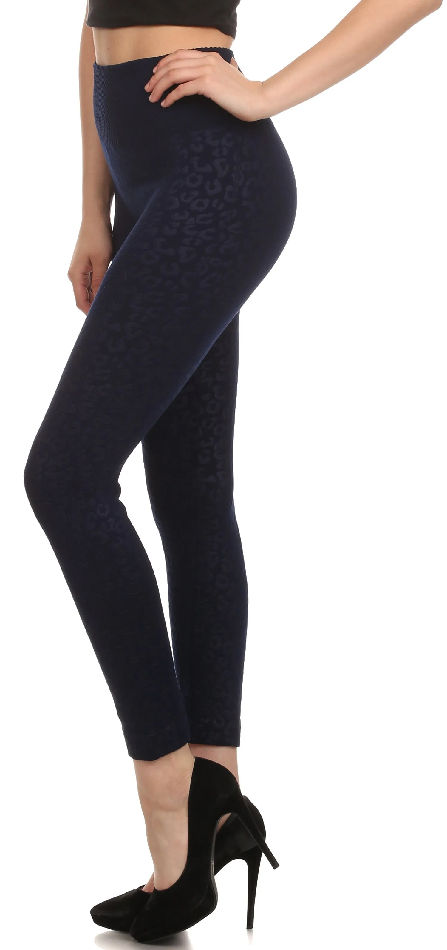 Sakkas Women's Patterned Soft Fleece Lined High Waist Leggings