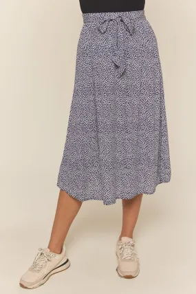 Self Tie Midi Skirt Navy