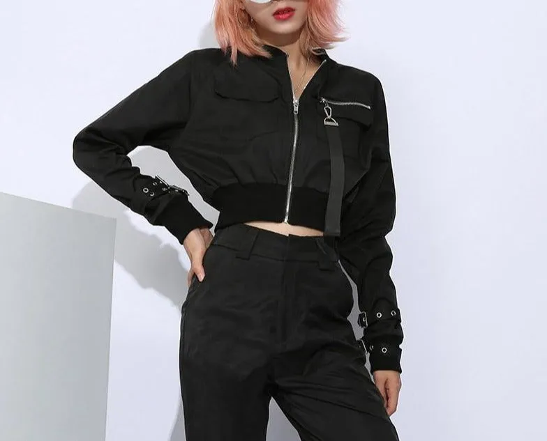 Short Cropped Bomber Jacket