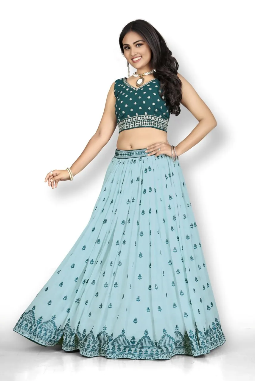 SKY-BLUE-EMBROIDERY-SOFT-NET-FABRIC-LEHNGHA