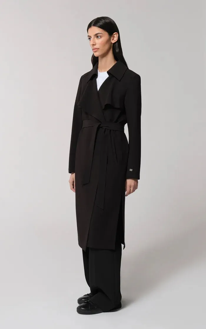 SOIA&KYO DIMITRA - Relaxed-Fit Belted Trench With Shirt Collar