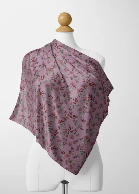 Strawberry Floral Satin Shawl