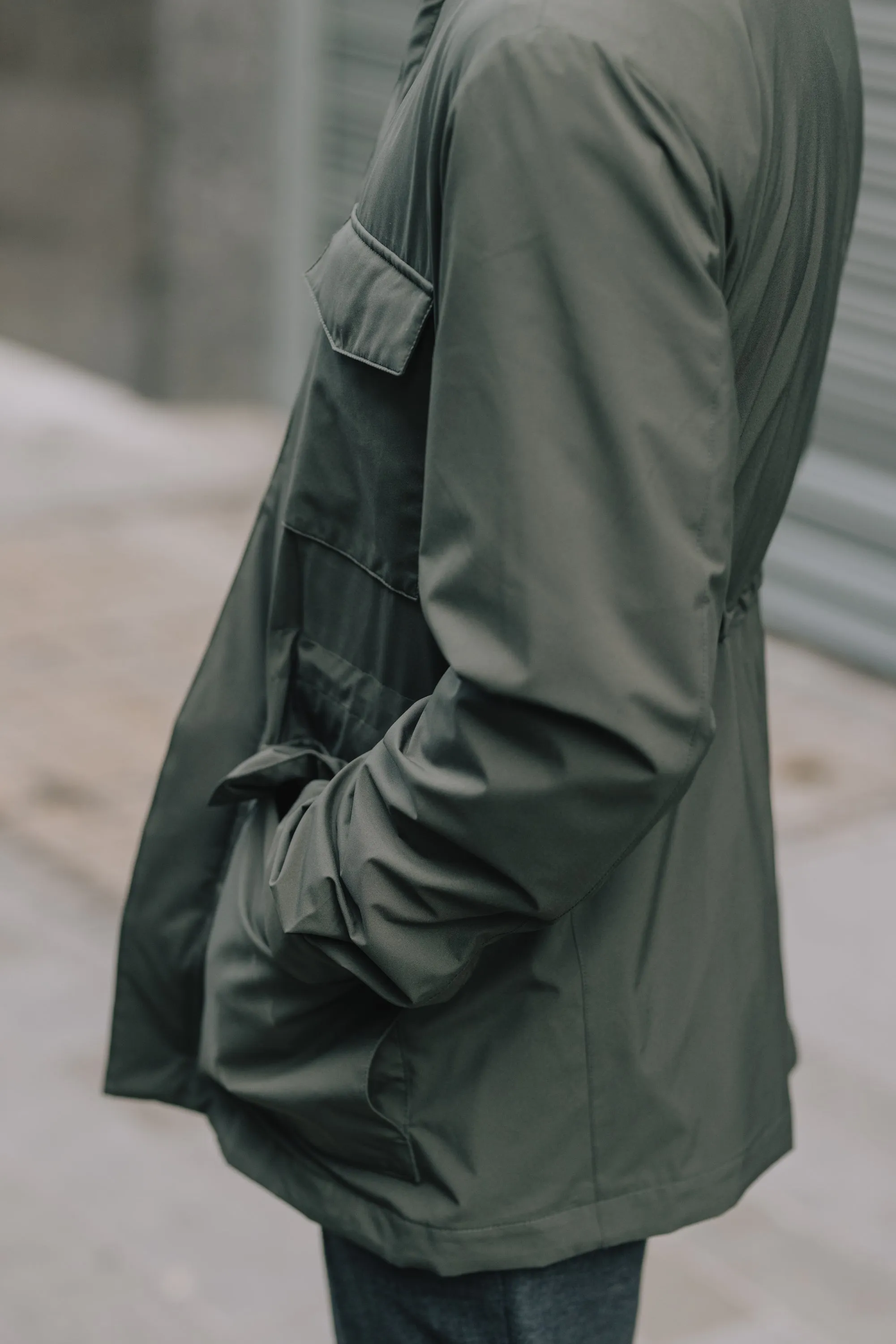 Technical Field Jacket in Olive Green