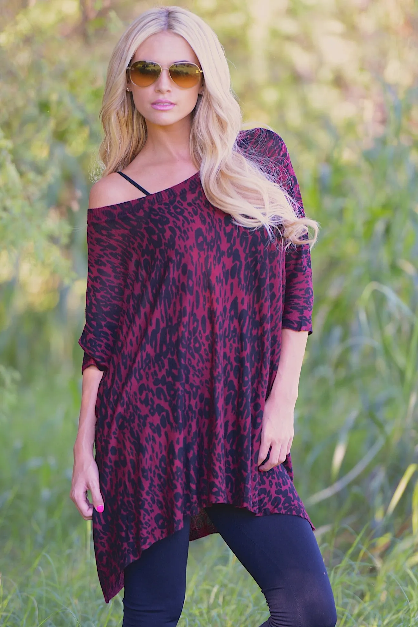 The Edge of Perfection Leopard Tunic - Wine