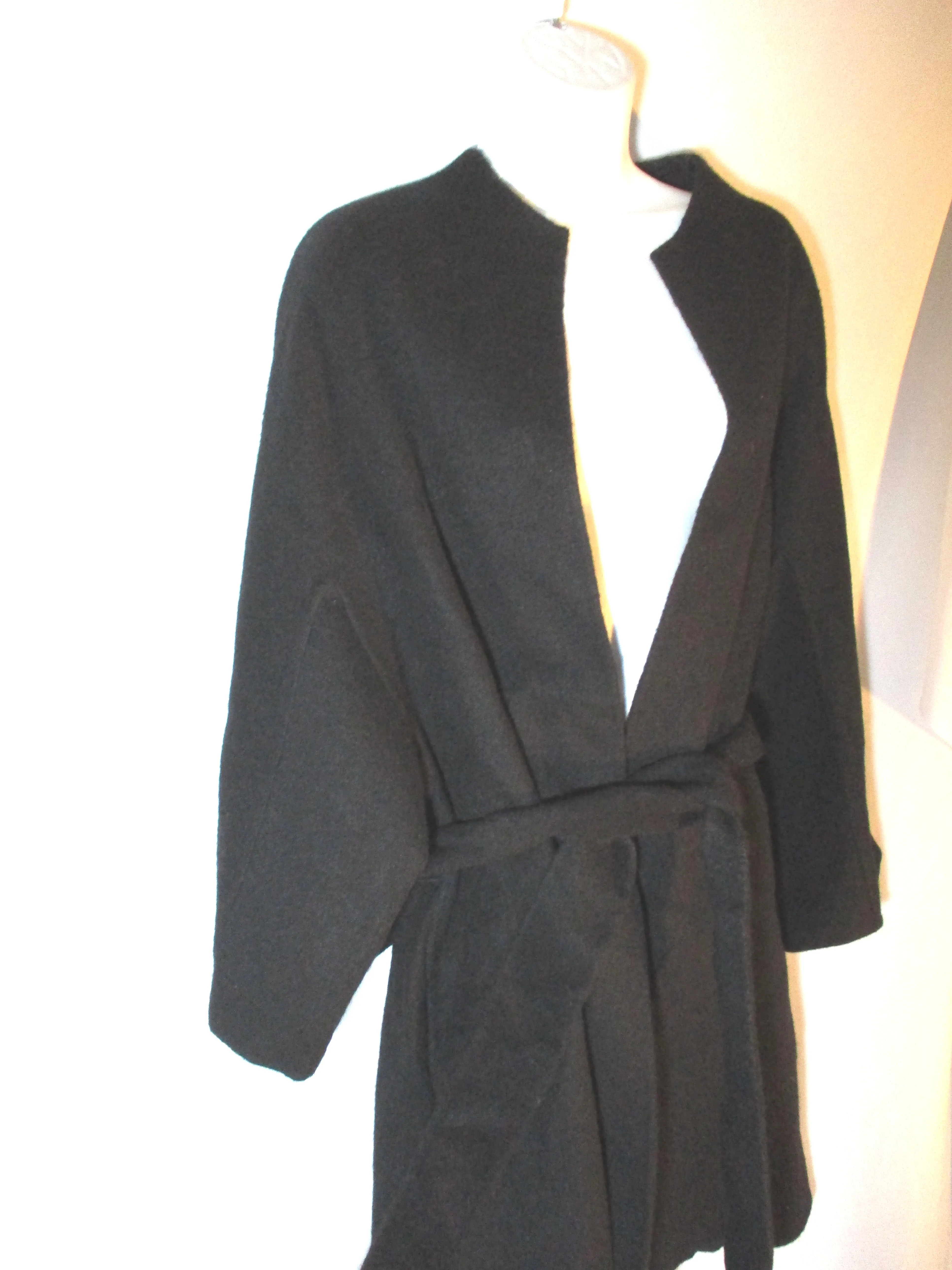 THE ROW USA ALPACA WOOLTrench jacket coat 32 / 2 BLACK Belt Womens