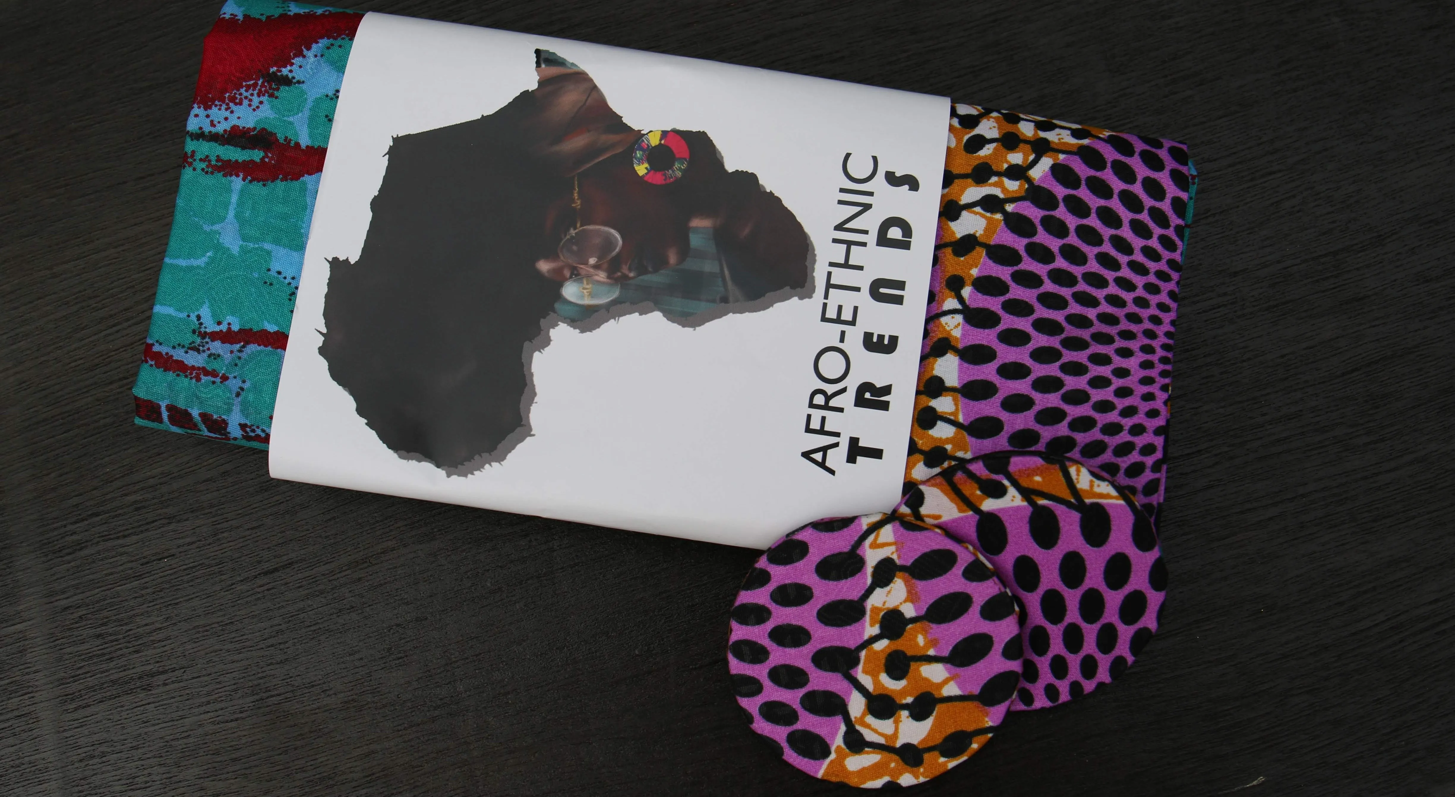 Tie and Dye (Adiré) Cotton/ Tie and Dye Patterned Ankara Headwraps with XL Stud Earring set.