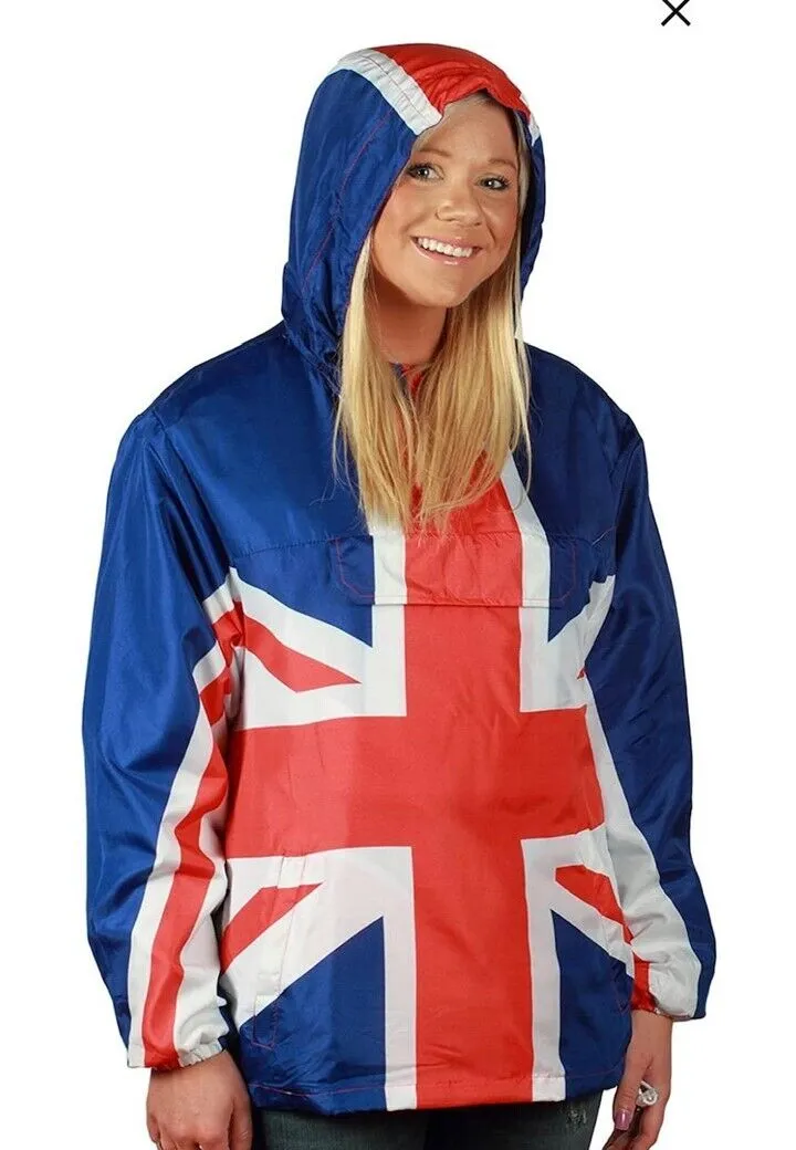 Union Jack Waterproof Unisex Hoodie Poncho - Brand New