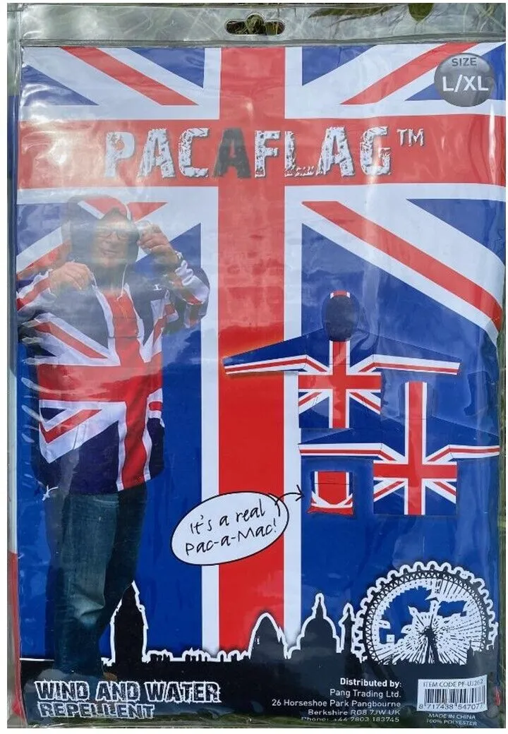 Union Jack Waterproof Unisex Hoodie Poncho - Brand New