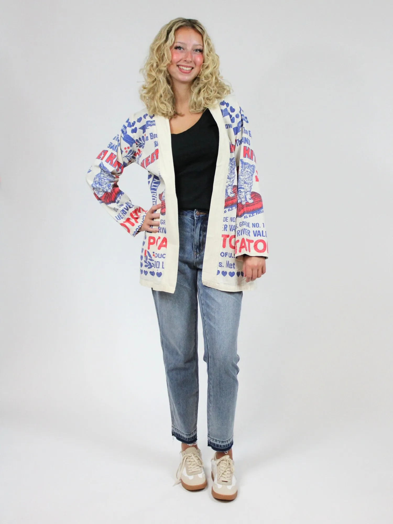 Vintage Print Duster Jacket