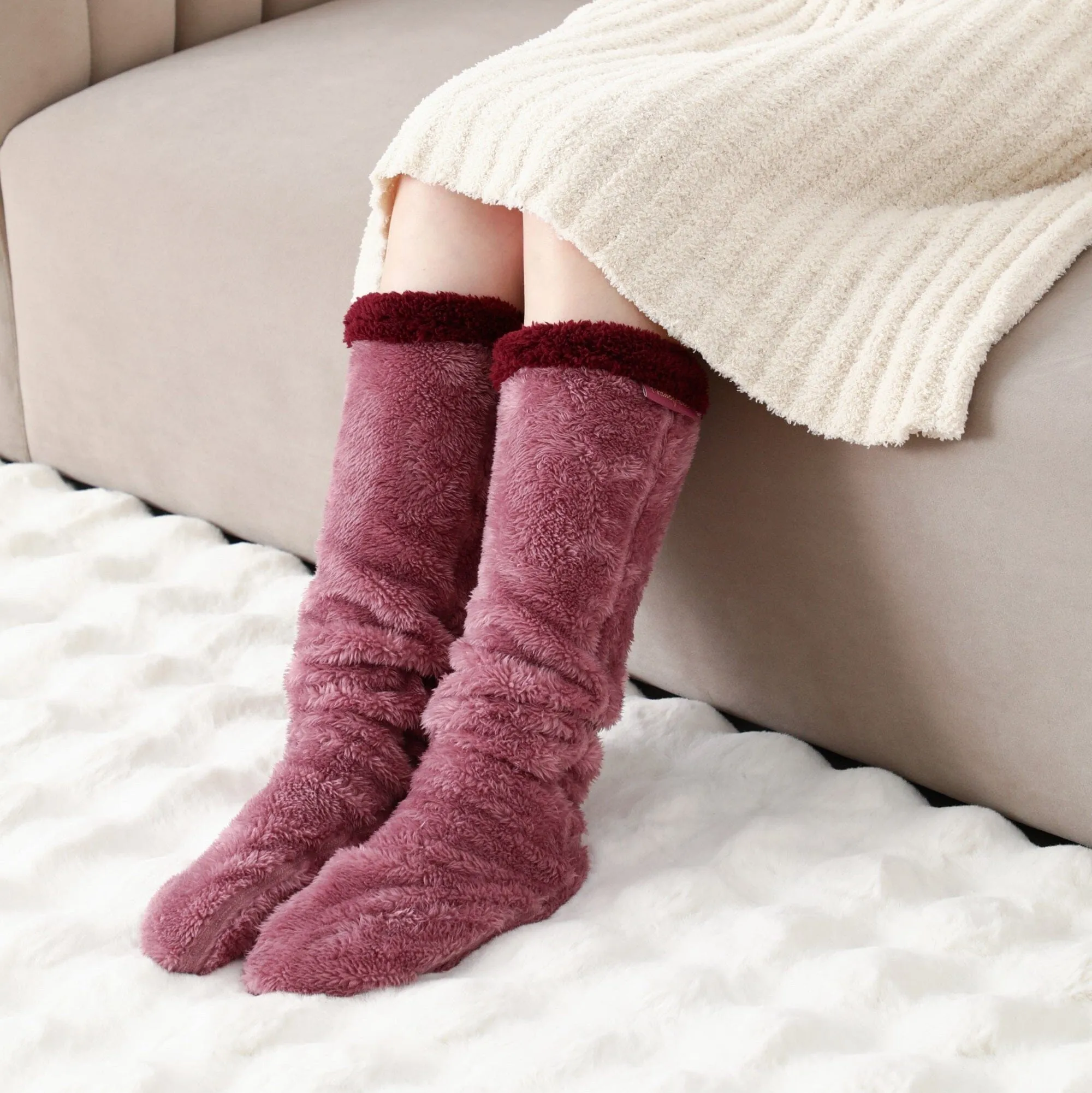 Warm Fleece Socks  Purple