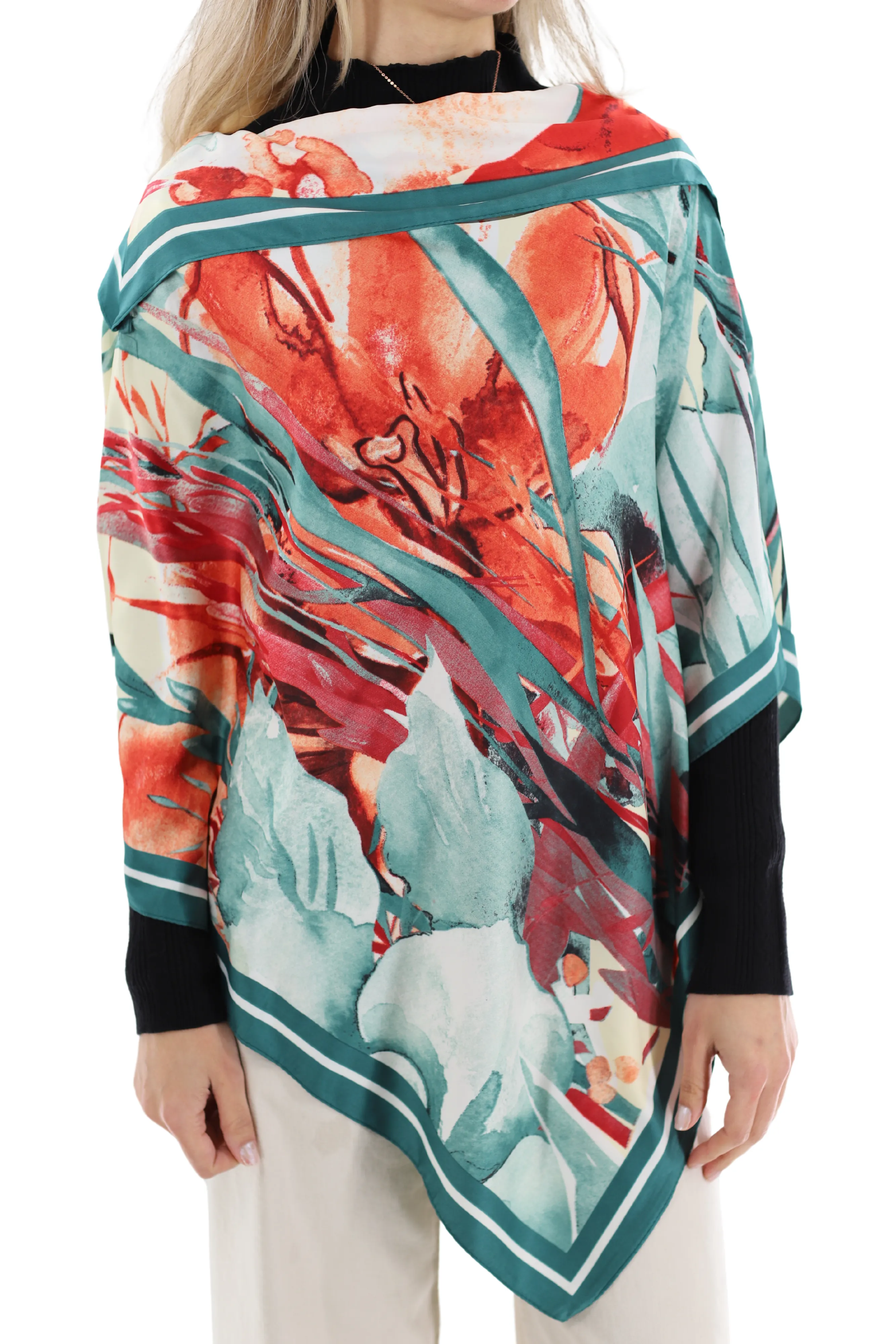 Water Color Print Poncho