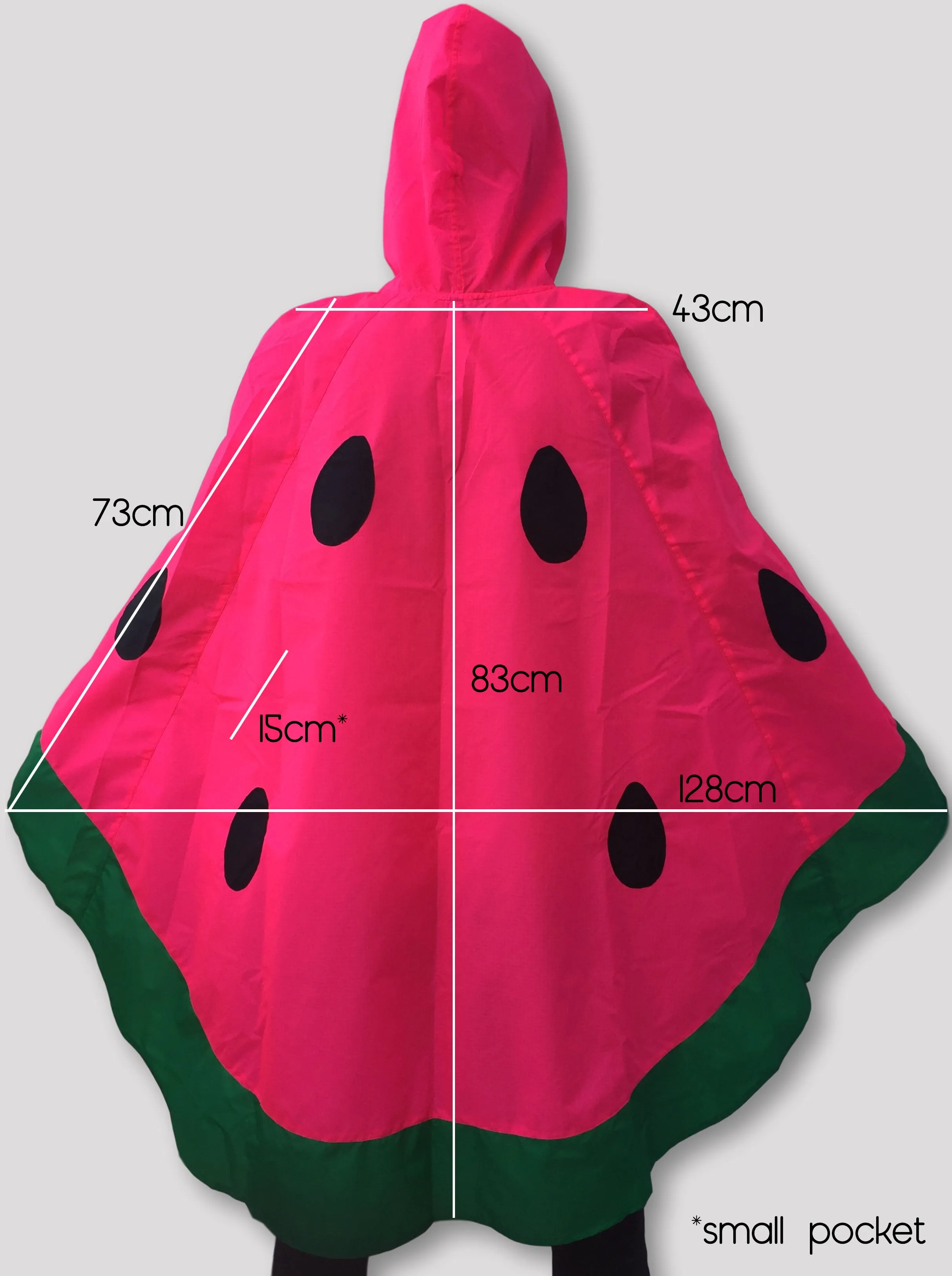 Watermelon Rain Poncho Pink