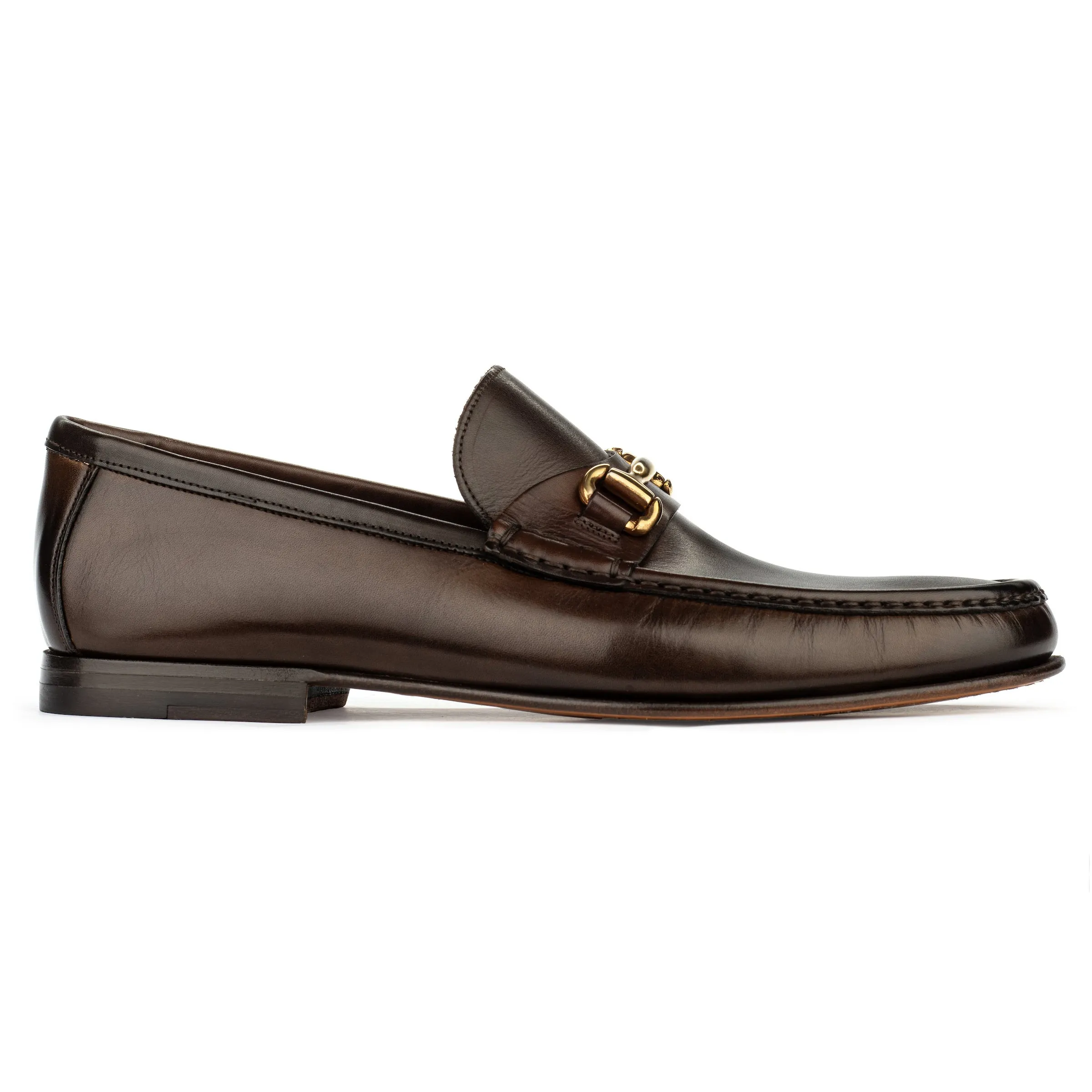 Watts Dark Brown Leather Bit Loafers