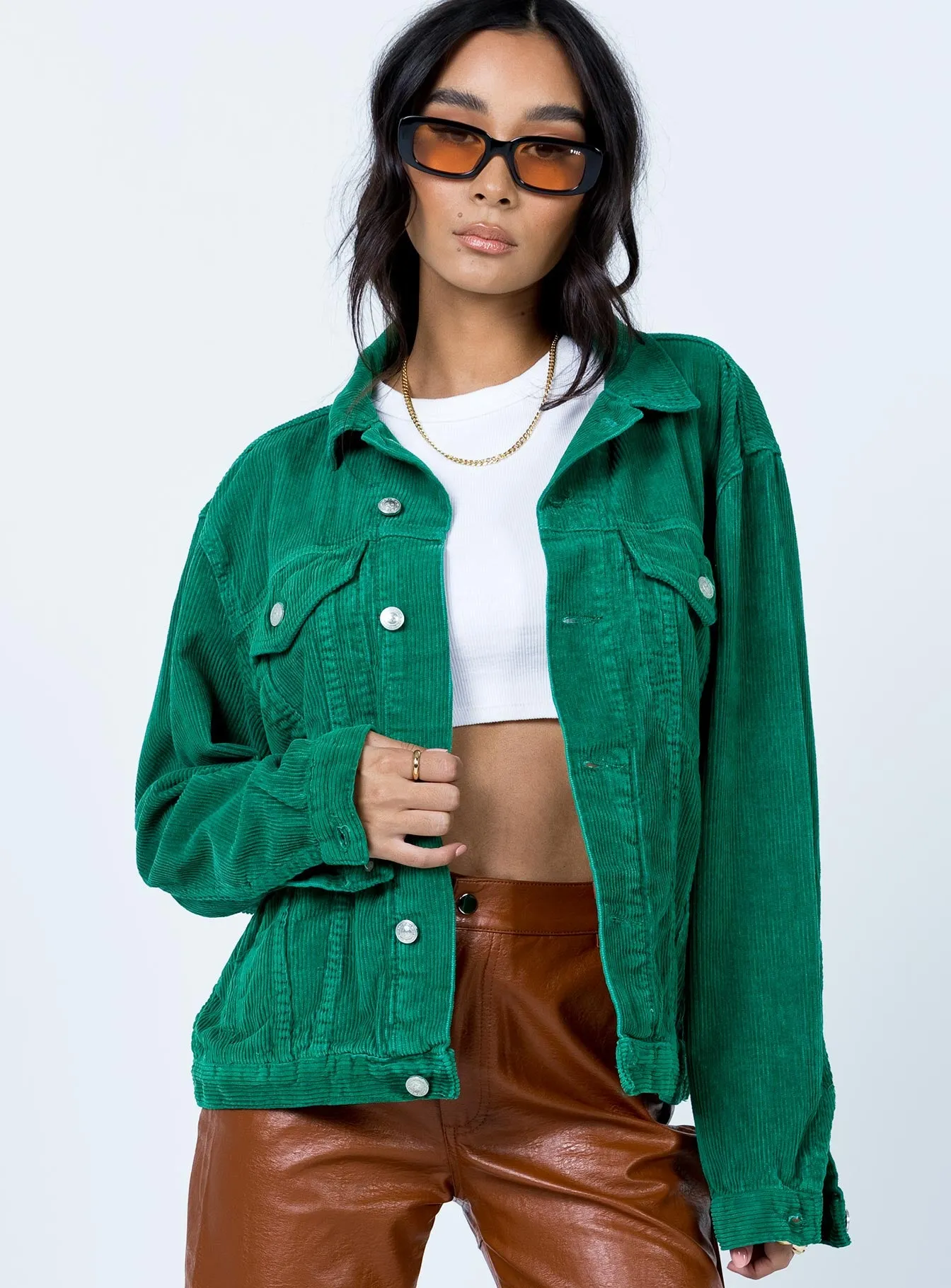 Western Cord Jacket Forest Green