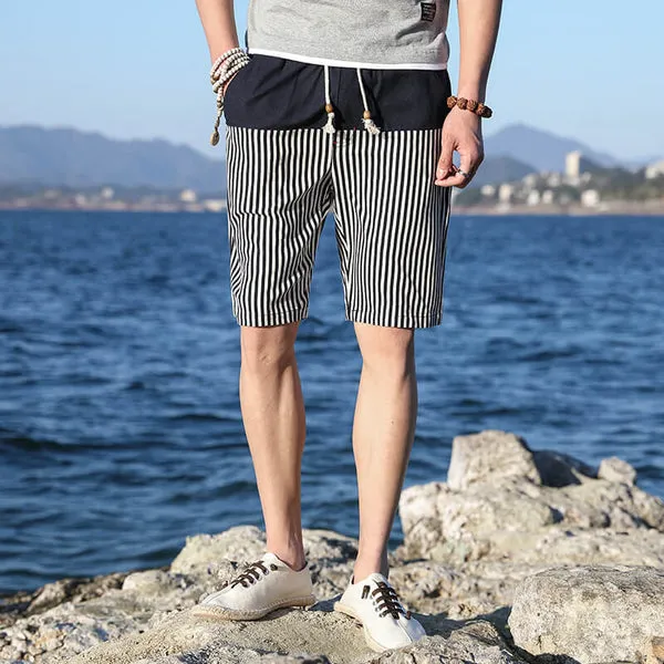 WLS Natsu Short Pants Black/White Stripes