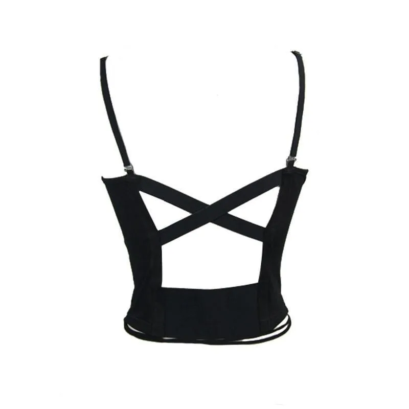 Women's Backless Spaghetti Strap Punk Top