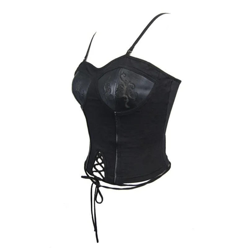 Women's Backless Spaghetti Strap Punk Top