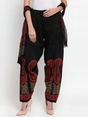 Women'S Black Printed Salwar Dupatta